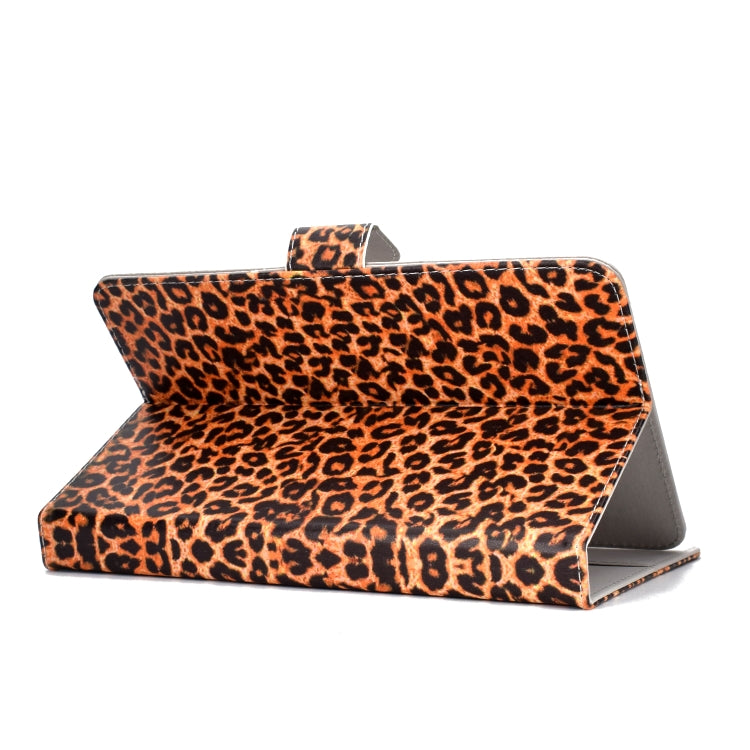 For 10 inch Universal Tablet PC Colored Drawing Pattern Horizontal Flip PU Leather Case with Holder & Card Slot(Yellow Leopard) - 7 inch by PMC TechLife | Online Shopping South Africa | PMC TechLife | Buy Now Pay Later Mobicred
