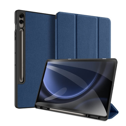 For Samsung Galaxy Tab S9 FE+ DUX DUCIS Domo Series Magnetic Flip Leather Tablet Case(Blue) - Galaxy Tab S9 FE+ by DUX DUCIS | Online Shopping South Africa | PMC Jewellery | Buy Now Pay Later Mobicred