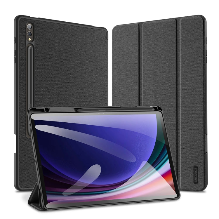 For Samsung Galaxy Tab S10+ DUX DUCIS Domo Series Magnetic Flip Leather Tablet Case(Black) - Tab S10+ Cases by DUX DUCIS | Online Shopping South Africa | PMC Jewellery | Buy Now Pay Later Mobicred