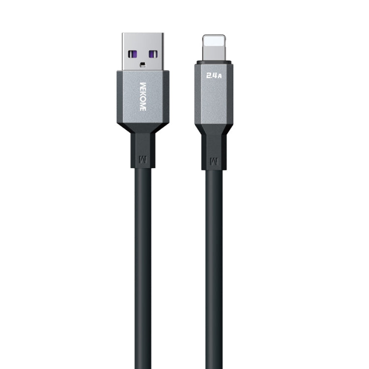 WK WDC-17 2.4A USB to 8 Pin Silicone Data Cable, Length: 1.2m(Black) - Normal Style Cable by WK | Online Shopping South Africa | PMC Jewellery