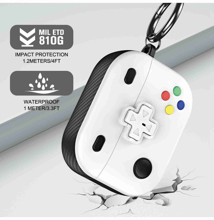 For AirPods 2 / 1 Game Console Shape Wireless Earphones Protective Case(White) - For AirPods 1/2 by PMC Jewellery | Online Shopping South Africa | PMC Jewellery | Buy Now Pay Later Mobicred