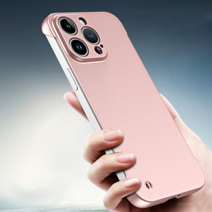 For iPhone 15 Pro Max Frameless Metallic Paint Hybrid PC Phone Case(Rose Gold) - iPhone 15 Pro Max Cases by PMC Jewellery | Online Shopping South Africa | PMC Jewellery | Buy Now Pay Later Mobicred