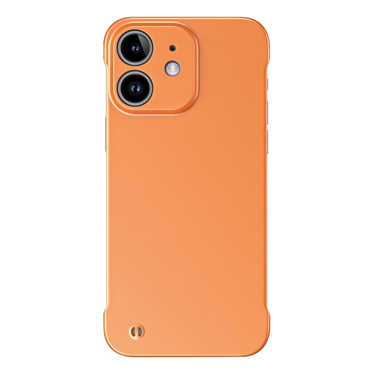 For iPhone 12 mini Frameless Metallic Paint Hybrid PC Phone Case(Orange) - iPhone 12 mini Cases by PMC Jewellery | Online Shopping South Africa | PMC Jewellery | Buy Now Pay Later Mobicred