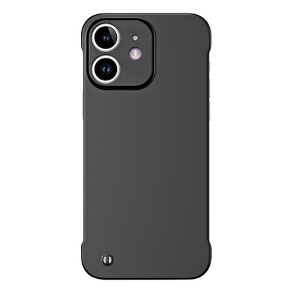 For iPhone 12 Frameless Metallic Paint Hybrid PC Phone Case(Matte Black) - iPhone 12 / 12 Pro Cases by PMC Jewellery | Online Shopping South Africa | PMC Jewellery | Buy Now Pay Later Mobicred