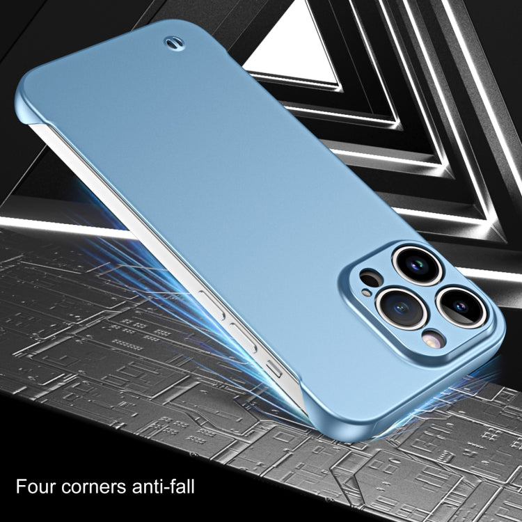 For iPhone 15 Plus Frameless Metallic Paint Hybrid PC Phone Case(Sierra Blue) - iPhone 15 Plus Cases by PMC Jewellery | Online Shopping South Africa | PMC Jewellery | Buy Now Pay Later Mobicred