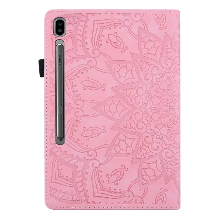 For Samsung Galaxy Tab S9 FE Calf Texture Embossed Leather Tablet Case(Pink) - Galaxy Tab S9 FE by PMC Jewellery | Online Shopping South Africa | PMC Jewellery | Buy Now Pay Later Mobicred