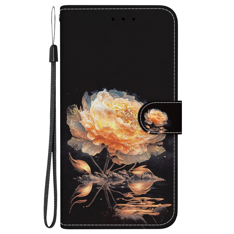 For Google Pixel 9 Pro Crystal Texture Colored Drawing Leather Phone Case(Gold Peony) - Google Cases by PMC Jewellery | Online Shopping South Africa | PMC Jewellery | Buy Now Pay Later Mobicred