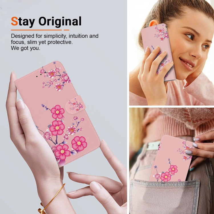 For Google Pixel 9 Pro Crystal Texture Colored Drawing Leather Phone Case(Cherry Blossoms) - Google Cases by PMC Jewellery | Online Shopping South Africa | PMC Jewellery | Buy Now Pay Later Mobicred