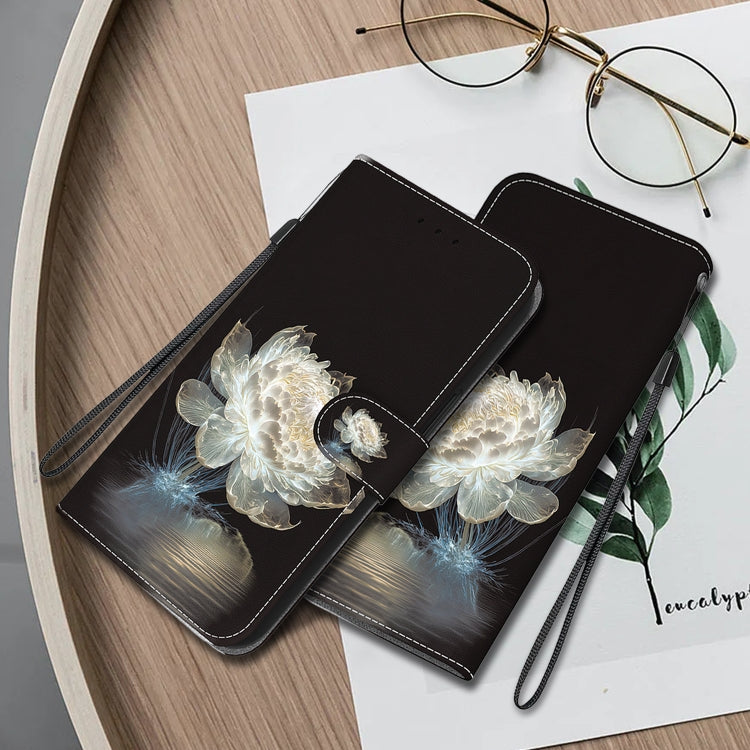 For Google Pixel 9 Crystal Texture Colored Drawing Leather Phone Case(Crystal Peony) - Google Cases by PMC TechLife | Online Shopping South Africa | PMC TechLife | Buy Now Pay Later Mobicred