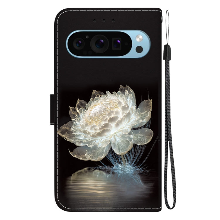 For Google Pixel 9 Crystal Texture Colored Drawing Leather Phone Case(Crystal Peony) - Google Cases by PMC TechLife | Online Shopping South Africa | PMC TechLife | Buy Now Pay Later Mobicred