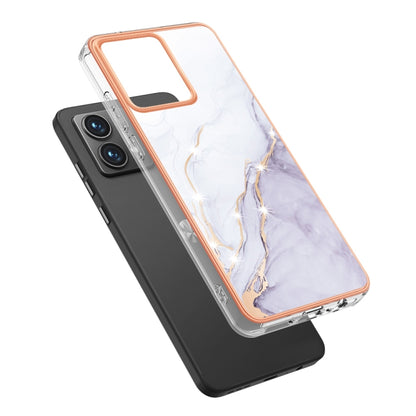 For Motorola Moto G84 Electroplating Marble Dual-side IMD Phone Case(White 006) - Motorola Cases by PMC Jewellery | Online Shopping South Africa | PMC Jewellery | Buy Now Pay Later Mobicred