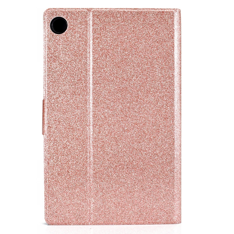 For Samsung Galaxy Tab A9 Glitter Powder Leather Tablet Case(Rose Gold) - Galaxy Tab A9 by PMC Jewellery | Online Shopping South Africa | PMC Jewellery