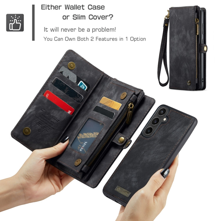 For Samsung Galaxy S23 FE CaseMe 008 Multifunctional Zipper Wallet Leather Phone Case with Lanyard(Black) - Galaxy S23 FE 5G Cases by CaseMe | Online Shopping South Africa | PMC Jewellery | Buy Now Pay Later Mobicred