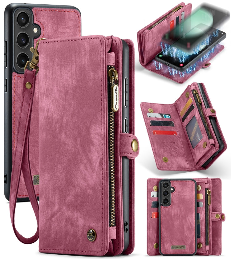 For Samsung Galaxy S23 FE CaseMe 008 Multifunctional Zipper Wallet Leather Phone Case with Lanyard(Red) - Galaxy S23 FE 5G Cases by CaseMe | Online Shopping South Africa | PMC Jewellery | Buy Now Pay Later Mobicred