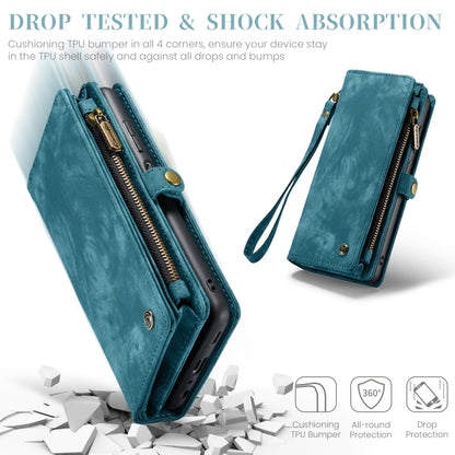 For Samsung Galaxy A15 5G CaseMe 008 Multifunctional Zipper Wallet Leather Phone Case with Lanyard(Blue) - Galaxy Phone Cases by CaseMe | Online Shopping South Africa | PMC Jewellery | Buy Now Pay Later Mobicred