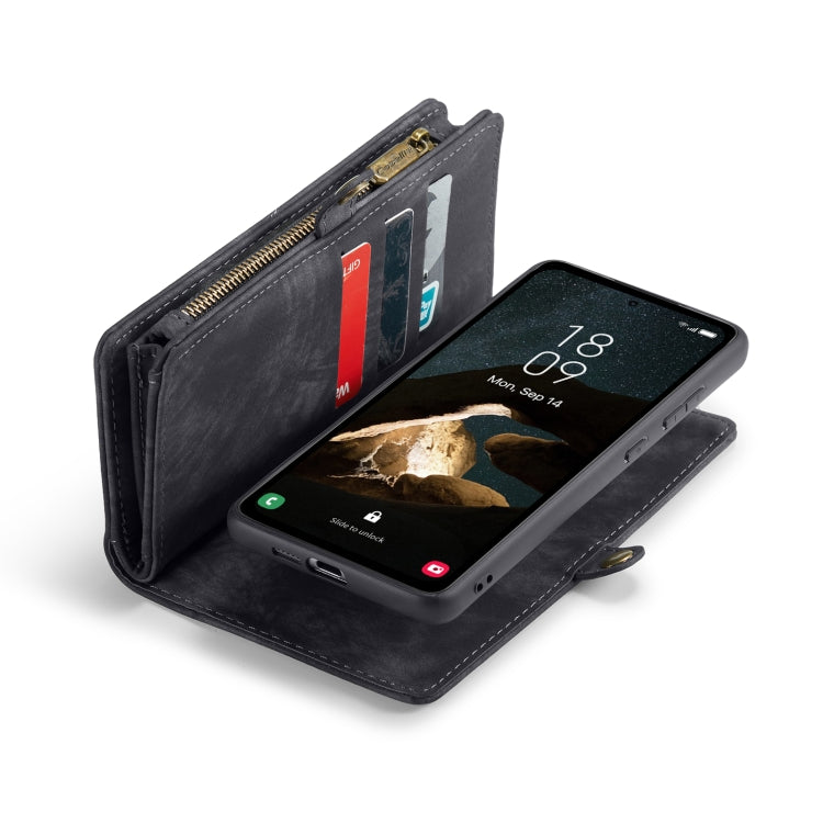 For Samsung Galaxy A55 5G CaseMe 008 Multifunctional Zipper Wallet Leather Phone Case with Lanyard(Black) - Galaxy Phone Cases by CaseMe | Online Shopping South Africa | PMC Jewellery | Buy Now Pay Later Mobicred