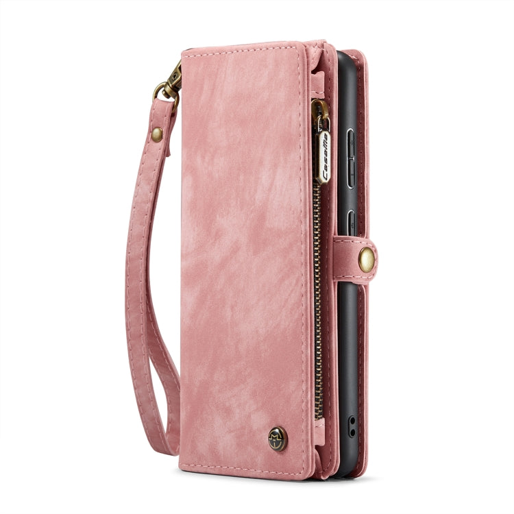 For Samsung Galaxy A55 5G CaseMe 008 Multifunctional Zipper Wallet Leather Phone Case with Lanyard(Pink) - Galaxy Phone Cases by CaseMe | Online Shopping South Africa | PMC Jewellery | Buy Now Pay Later Mobicred