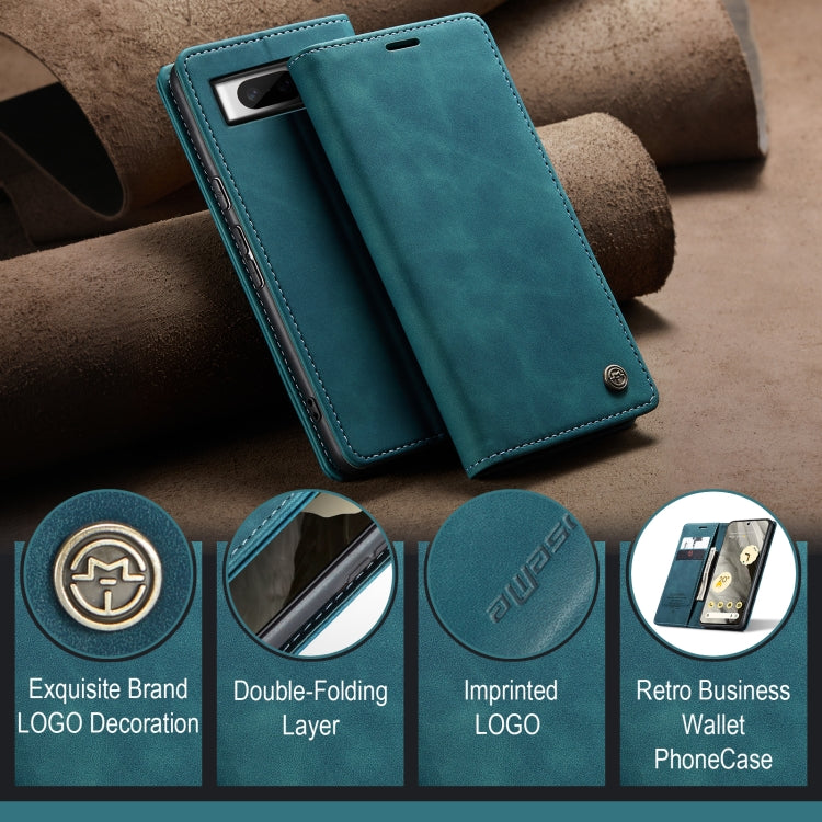 For Google Pixel 8 CaseMe 013 Multifunctional Horizontal Flip Leather Phone Case(Blue) - free shipping - PMC Jewellery - Order now!