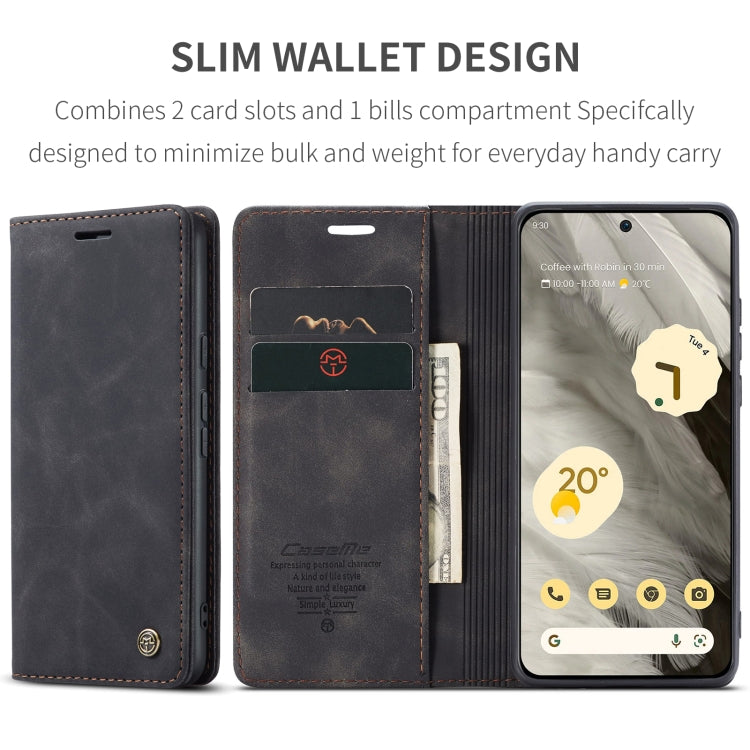 For Google Pixel 8 CaseMe 013 Multifunctional Horizontal Flip Leather Phone Case(Black) - Google Cases by CaseMe | Online Shopping South Africa | PMC Jewellery | Buy Now Pay Later Mobicred