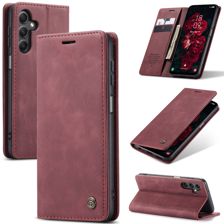 For Samsung Galaxy A25 5G CaseMe 013 Multifunctional Horizontal Flip Leather Phone Case(Wine Red) - Galaxy Phone Cases by CaseMe | Online Shopping South Africa | PMC Jewellery | Buy Now Pay Later Mobicred