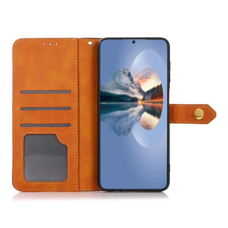 For Google Pixel 9 KHAZNEH Dual-color Cowhide Texture Flip Leather Phone Case(Brown) - Google Cases by PMC TechLife | Online Shopping South Africa | PMC TechLife | Buy Now Pay Later Mobicred