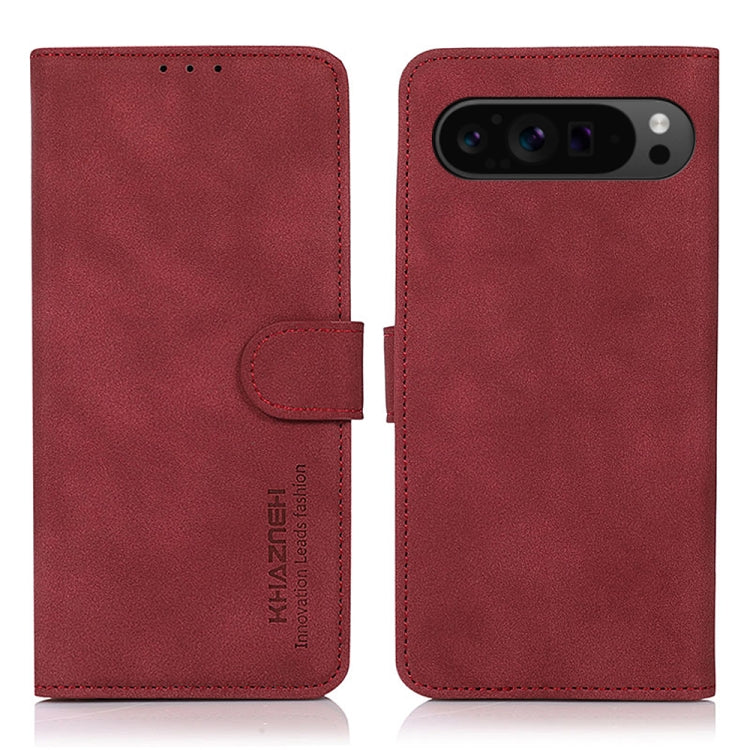 For Google Pixel 9 Pro KHAZNEH Matte Texture Leather Phone Case(Red) - Google Cases by PMC Jewellery | Online Shopping South Africa | PMC Jewellery | Buy Now Pay Later Mobicred