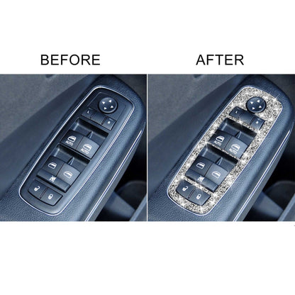 For Dodge Charger 2011-2014 5pcs/Set Car Window Lift Button Diamond Decorative Sticker, Left-hand Drive - Car Interior Mouldings by PMC Jewellery | Online Shopping South Africa | PMC Jewellery | Buy Now Pay Later Mobicred