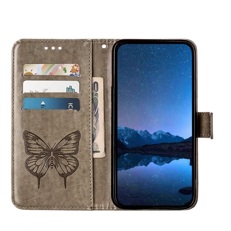 For Motorola Edge 50 Pro Embossed Butterfly Leather Phone Case(Grey) - Motorola Cases by PMC TechLife | Online Shopping South Africa | PMC TechLife | Buy Now Pay Later Mobicred
