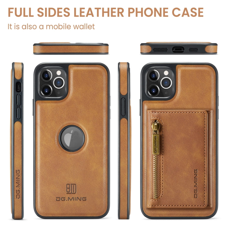 For iPhone 11 Pro Max DG.MING M5 Series Zip RFID Multi Card Detachable Leather Phone Case(Brown) - iPhone 11 Pro Max Cases by DG.MING | Online Shopping South Africa | PMC TechLife | Buy Now Pay Later Mobicred