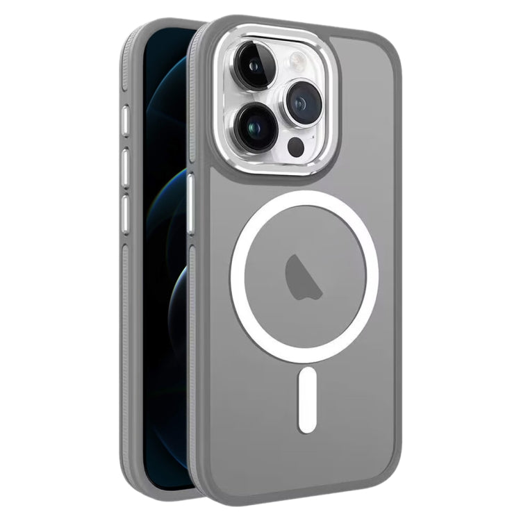 For iPhone 12 Pro Max Two-color Frosted MagSafe Magnetic Phone Case(Grey) - iPhone 12 Pro Max Cases by PMC Jewellery | Online Shopping South Africa | PMC Jewellery