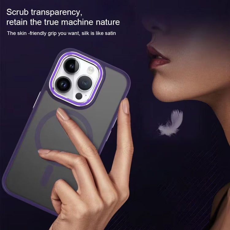 For iPhone 15 Pro Two-color Frosted MagSafe Magnetic Phone Case(Purple) - iPhone 15 Pro Cases by PMC Jewellery | Online Shopping South Africa | PMC Jewellery