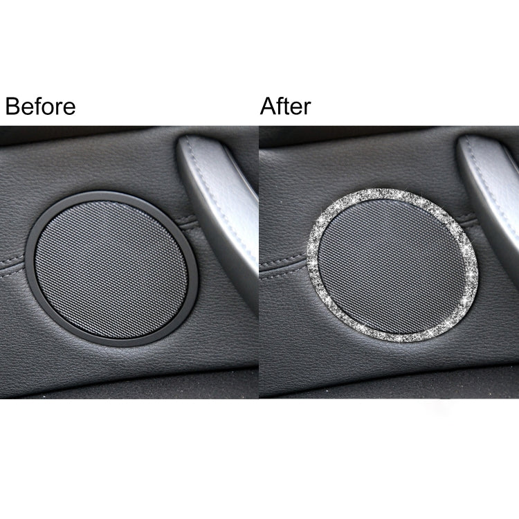 For BMW E70 2008-2013 / E71 2008-2014 4pcs Car Horn Circle Diamond Decoration Sticker, Left and Right Drive - Car Interior Mouldings by PMC Jewellery | Online Shopping South Africa | PMC Jewellery | Buy Now Pay Later Mobicred