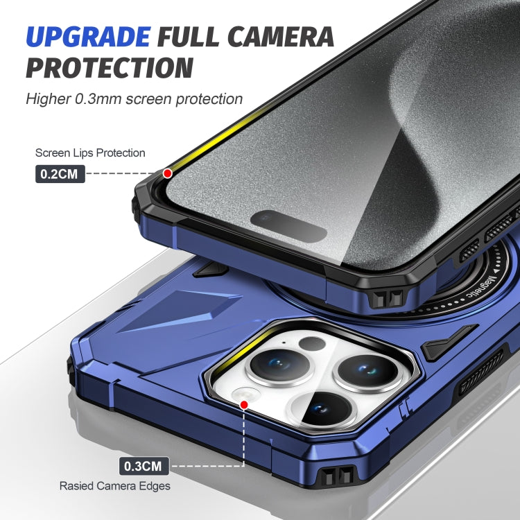 For iPhone 15 Pro Max MagSafe Magnetic Shockproof Phone Case with Ring Holder(Navy Blue) - iPhone 15 Pro Max Cases by PMC TechLife | Online Shopping South Africa | PMC TechLife