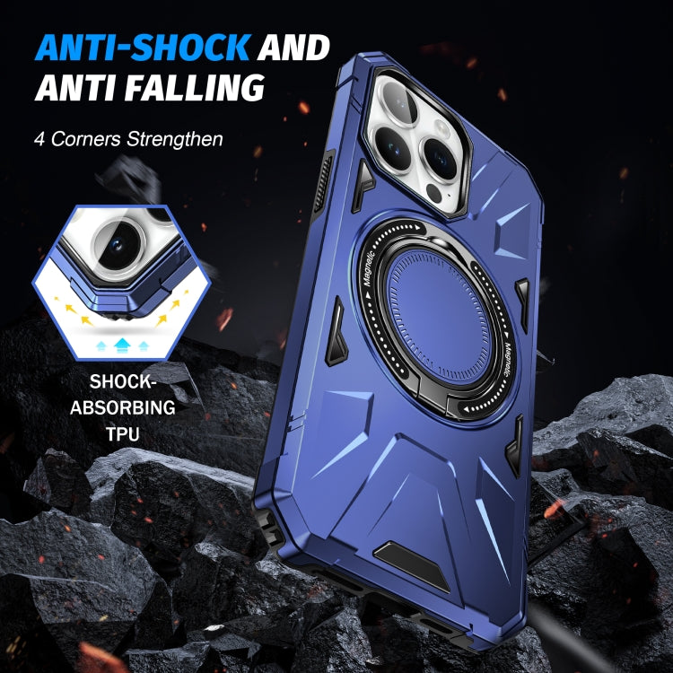 For iPhone 15 Pro Max MagSafe Magnetic Shockproof Phone Case with Ring Holder(Navy Blue) - iPhone 15 Pro Max Cases by PMC TechLife | Online Shopping South Africa | PMC TechLife