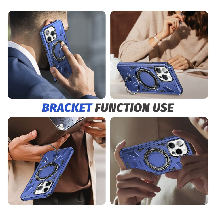 For iPhone 15 Pro Max MagSafe Magnetic Shockproof Phone Case with Ring Holder(Navy Blue) - iPhone 15 Pro Max Cases by PMC TechLife | Online Shopping South Africa | PMC TechLife