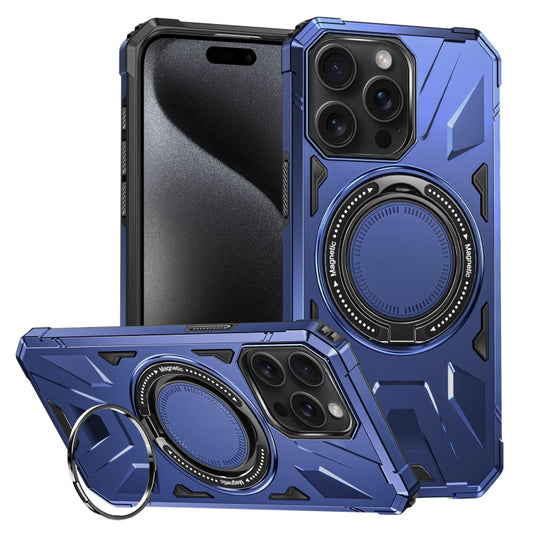 For iPhone 15 Pro MagSafe Magnetic Shockproof Phone Case with Ring Holder(Navy Blue) - iPhone 15 Pro Cases by PMC Jewellery | Online Shopping South Africa | PMC Jewellery