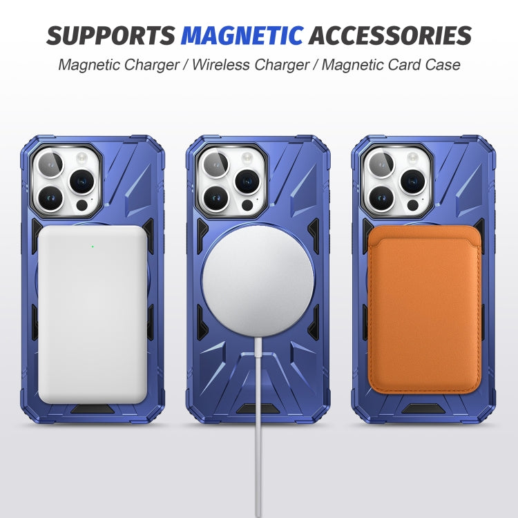 For iPhone 12 Pro Max MagSafe Magnetic Shockproof Phone Case with Ring Holder(Navy Blue) - iPhone 12 Pro Max Cases by PMC TechLife | Online Shopping South Africa | PMC TechLife