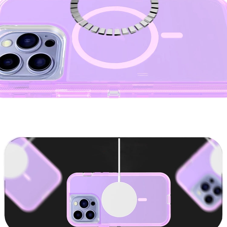 For iPhone 12 Shockproof MagSafe Magnetic Phone Case(Transparent Purple) - iPhone 12 / 12 Pro Cases by PMC Jewellery | Online Shopping South Africa | PMC Jewellery