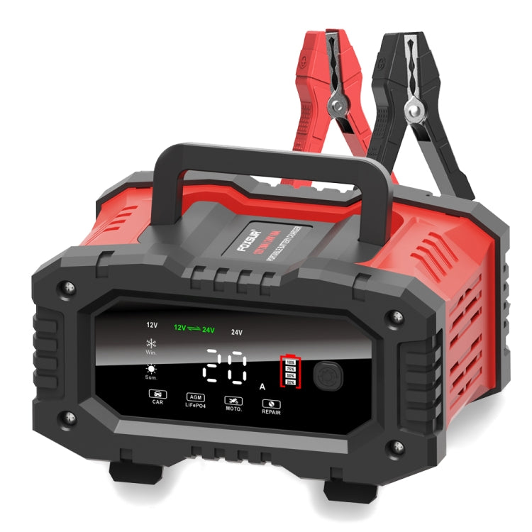 FOXSUR 12V / 24V 20A 300W Portable Motorcycle Car Smart Battery Charger(US Plug) - Battery Charger by FOXSUR | Online Shopping South Africa | PMC Jewellery | Buy Now Pay Later Mobicred