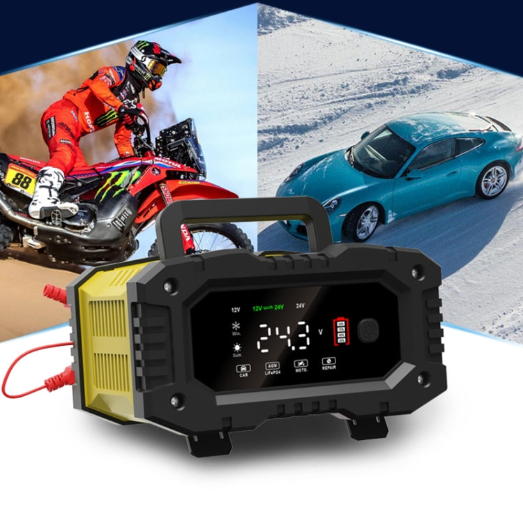 FOXSUR 12V / 24V 10A Portable Motorcycle Car Smart Battery Charger(US Plug) - free shipping - PMC TechLife - Order now!