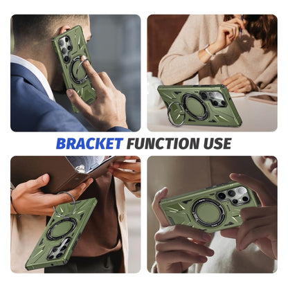 For Samsung Galaxy S24+ 5G MagSafe Magnetic Shockproof Phone Case with Ring Holder(Dark Green) - Galaxy S24+ 5G Cases by PMC Jewellery | Online Shopping South Africa | PMC Jewellery