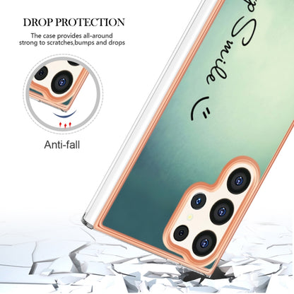 For Samsung Galaxy S24 Ultra 5G Electroplating Marble Dual-side IMD Phone Case(Smile) - Galaxy S24 Ultra 5G Cases by PMC Jewellery | Online Shopping South Africa | PMC Jewellery