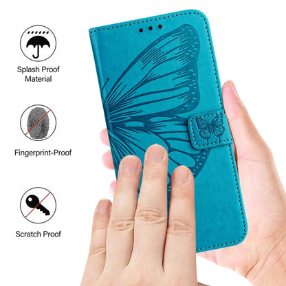 For Honor Magic6 Pro 5G Global Embossed Butterfly Leather Phone Case(Blue) - Honor Cases by PMC Jewellery | Online Shopping South Africa | PMC Jewellery | Buy Now Pay Later Mobicred