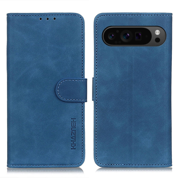 For Google Pixel 9 Pro KHAZNEH Retro Texture Flip Leather Phone Case(Blue) - Google Cases by PMC Jewellery | Online Shopping South Africa | PMC Jewellery | Buy Now Pay Later Mobicred