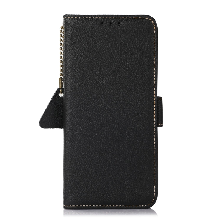For Google Pixel 8A Side-Magnetic TJ Genuine Leather RFID Phone Case(Black) - Google Cases by PMC TechLife | Online Shopping South Africa | PMC TechLife | Buy Now Pay Later Mobicred