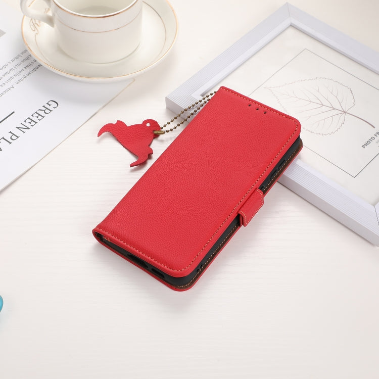 For Google Pixel 9 Side-Magnetic TJ Genuine Leather RFID Phone Case(Red) - Google Cases by PMC Jewellery | Online Shopping South Africa | PMC Jewellery | Buy Now Pay Later Mobicred