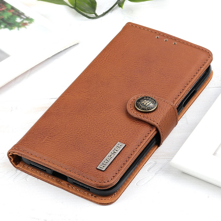 For Google Pixel 9 KHAZNEH Cowhide Texture Horizontal Flip Leather Phone Case(Brown) - Google Cases by PMC TechLife | Online Shopping South Africa | PMC TechLife | Buy Now Pay Later Mobicred