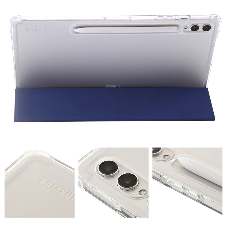 For Samsung Galaxy Tab S9 Ultra/S8 Ultra 3-Fold Clear Acrylic Leather Tablet Case(Dark Blue) - Galaxy Tab S9 Ultra Cases by PMC Jewellery | Online Shopping South Africa | PMC Jewellery | Buy Now Pay Later Mobicred