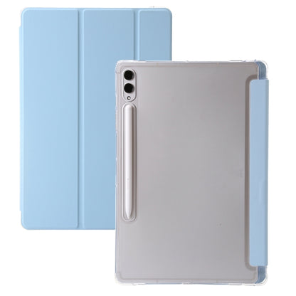 For Samsung Galaxy Tab S10 Ultra 3-Fold Clear Acrylic Leather Tablet Case(Ice Blue) - Tab S10 Ultra Cases by PMC Jewellery | Online Shopping South Africa | PMC Jewellery | Buy Now Pay Later Mobicred