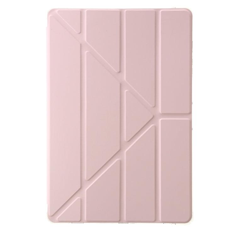 For Samsung Galaxy Tab S9 Clear Acrylic Deformation Leather Tablet Case(Pink) - Galaxy Tab S9 Cases by PMC Jewellery | Online Shopping South Africa | PMC Jewellery | Buy Now Pay Later Mobicred